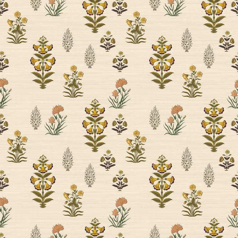 Marshallsindia Wallpapers, SAN 135, SANSKRITI, Florals:, Ivory, Yellow, Gold Marshallsindia Wallpapers, SAN 135, SANSKRITI, Florals:, Ivory, Yellow, Gold